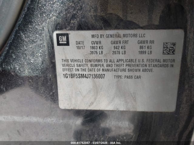 1G1BF5SM4J7136007 Chevrolet Cruze Premier Auto