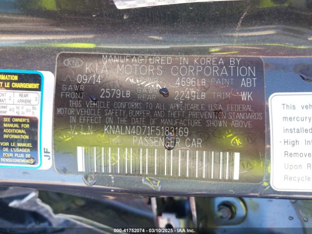KNALN4D71F5183169 KIA Cadenza Limited