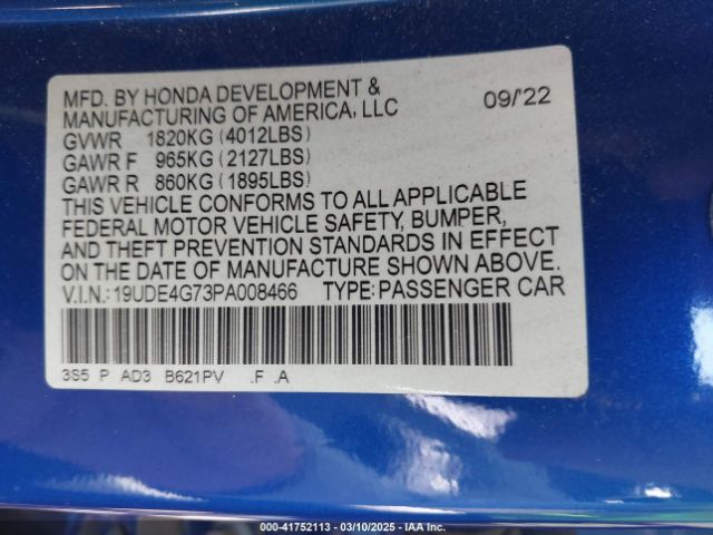 19UDE4G73PA008466 Acura Integra A-spec W/ Technology