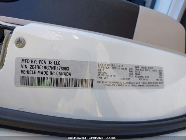 2C4RC1BG7NR178063 Chrysler Pacifica Touring L
