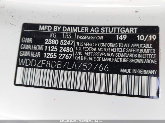 WDDZF8DB7LA752766 Mercedes-Benz m264