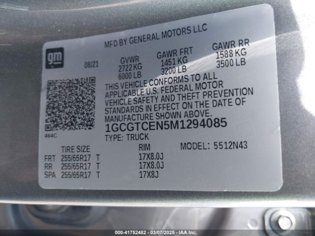 1GCGTCEN5M1294085 Chevrolet Colorado 4wd  Short Box Lt