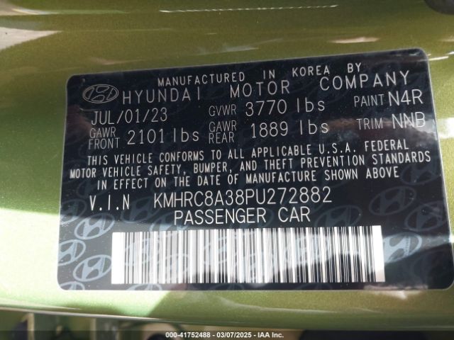 KMHRC8A38PU272882 Hyundai Venue Sel