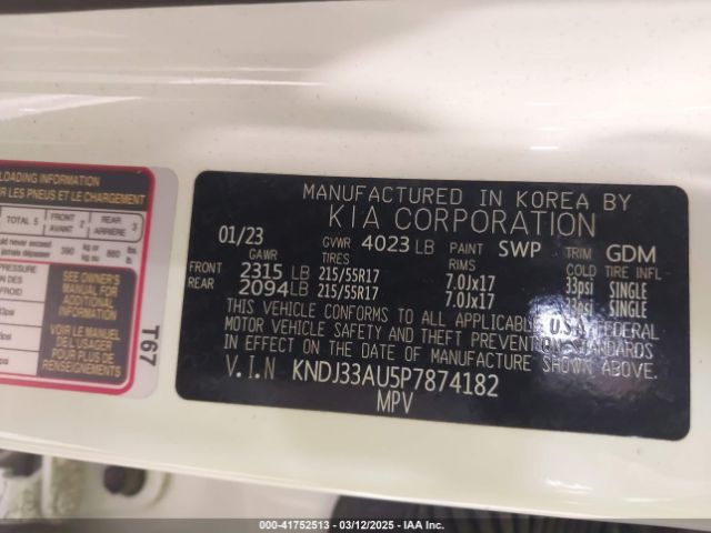 KNDJ33AU5P7874182 KIA SOUL EX