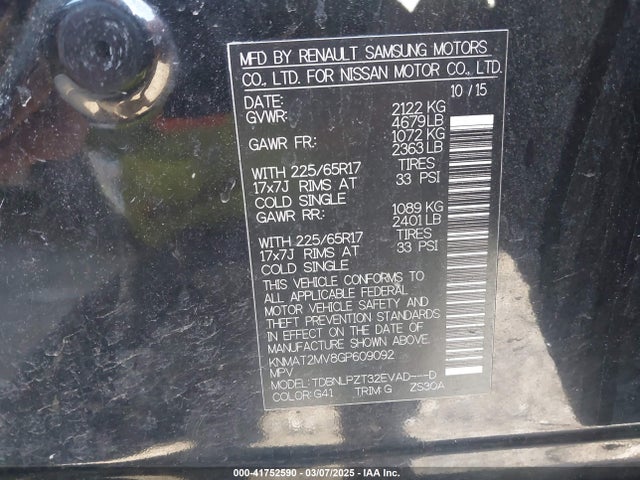 Nissan ROGUE S 2016 KNMAT2MV8GP609092 Image 9