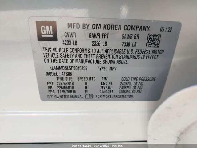 KL4MMDSL5PB045755 Buick Encore Gx Select Fwd