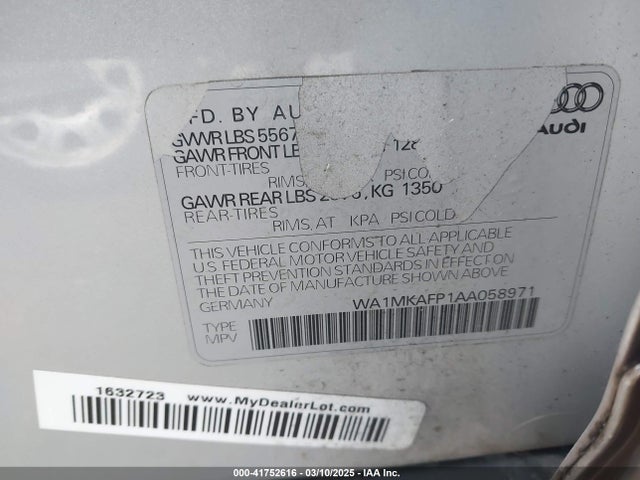 2010 AUDI Q5 WA1MKAFP1AA058971 Photo 8
