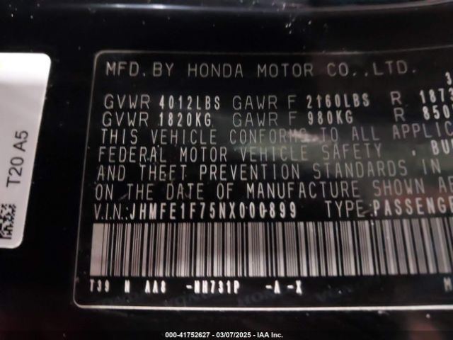 JHMFE1F75NX000899 Honda CIVIC EX