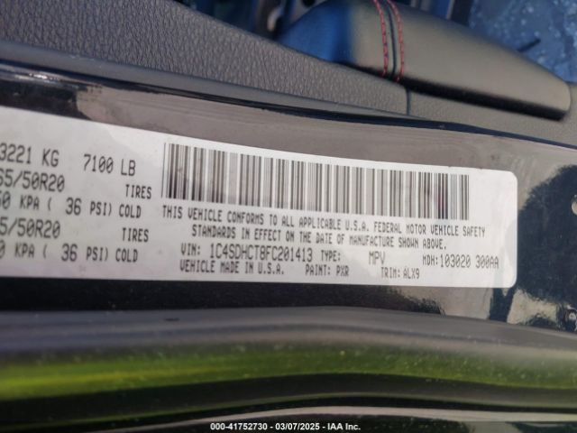 1C4SDHCT8FC201413 Dodge Durango R/t