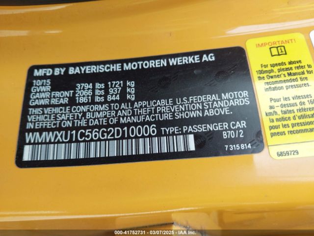 WMWXU1C56G2D10006 Mini Hardtop Cooper