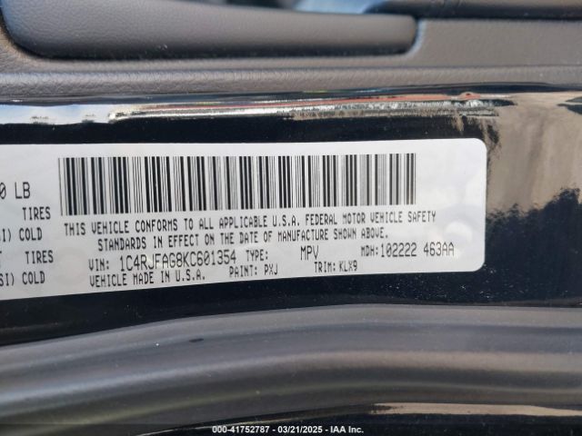 1C4RJFAG8KC601354 Jeep Grand Cherokee Altitude 4x4