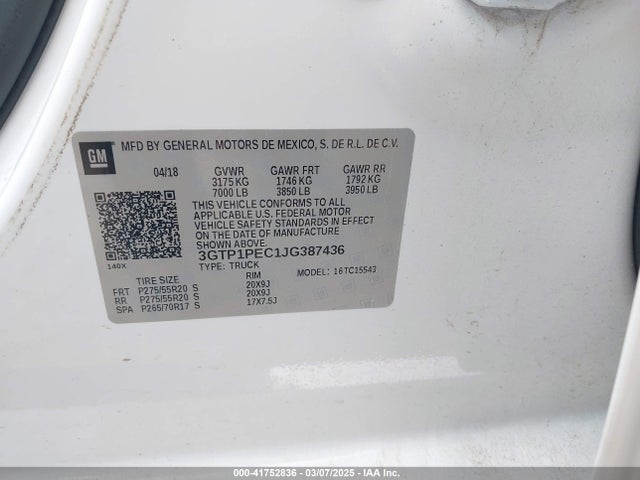 GMC Sierra 1500 Denali 2018 3GTP1PEC1JG387436 Image 9