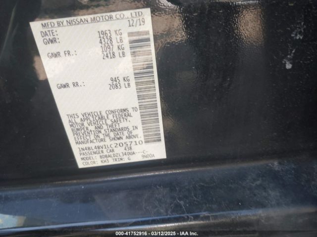 1N4BL4BV1LC205710 Nissan Altima S Fwd