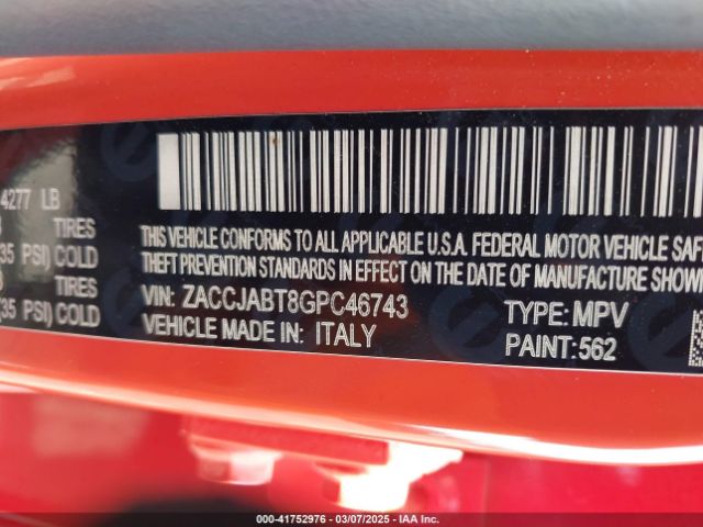 ZACCJABT8GPC46743 Jeep Renegade Latitude