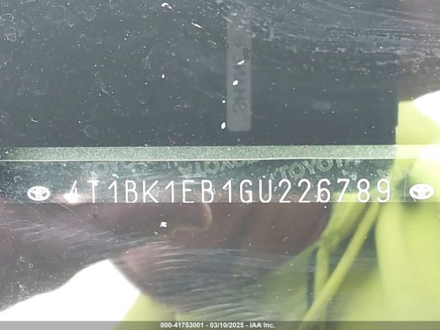 4T1BK1EB1GU226789 Toyota AVALON XLE