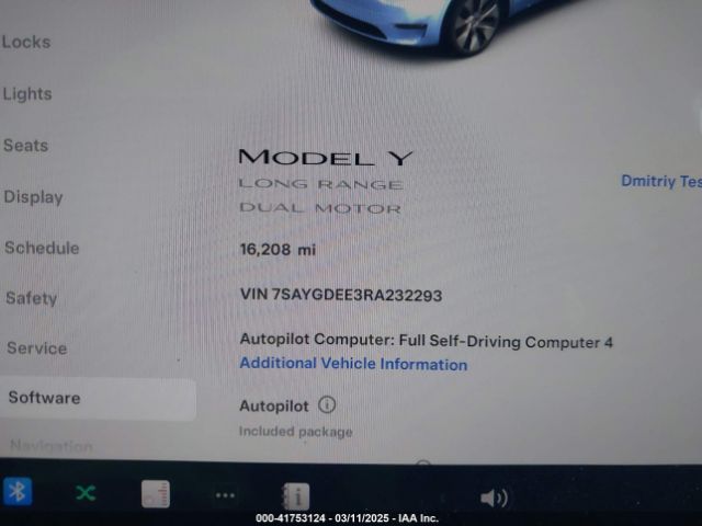 7SAYGDEE3RA232293 Tesla Model Y Long Range Dual Motor All-wheel Drive