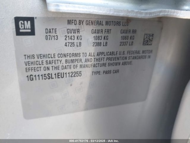 1G1115SL1EU112255 Chevrolet IMPALA 1LT