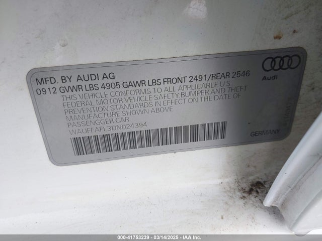 2013 AUDI A4 WAUFFAFL3DN024394 Photo 8
