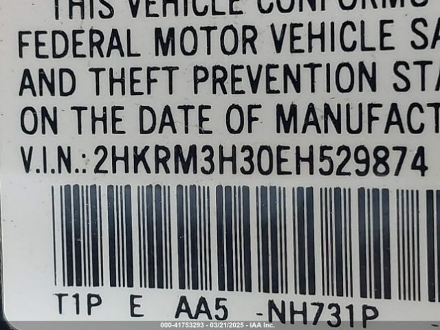 2HKRM3H30EH529874 Honda CR-V LX