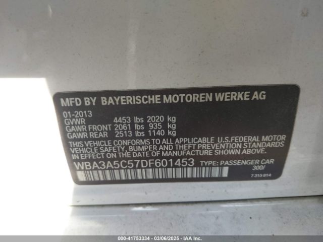 2013 BMW 328I WBA3A5C57DF601453 Photo 8