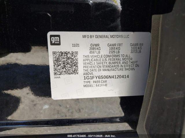 1G1FY6S06N4120414 Chevrolet Bolt Euv Fwd Lt