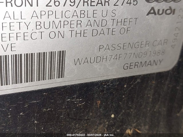 2007 AUDI A6 WAUDH74F77N091988 Photo 8