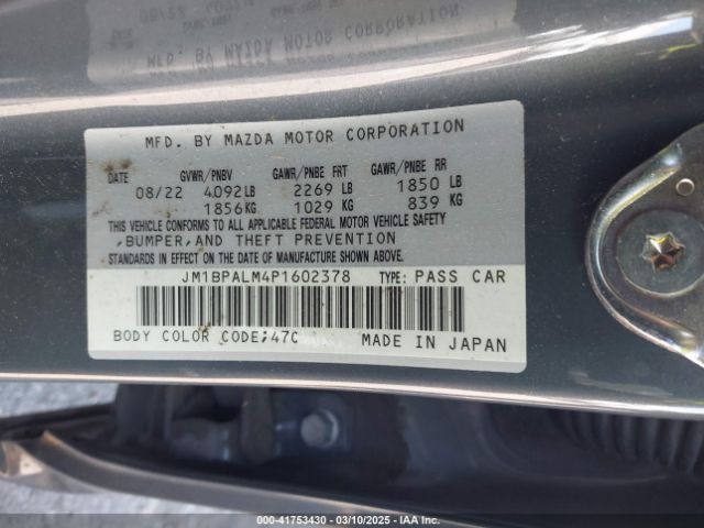 JM1BPALM4P1602378 Mazda Mazda3 2.5 S Carbon Edition