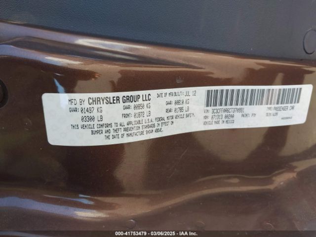2012 FIAT 500 3C3CFFAR6CT370991 Photo 8