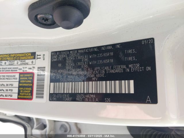 5TDGZRBH3LS504071 Toyota Highlander Xle
