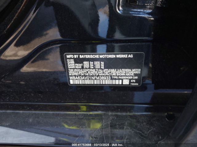 WBA63AV01NFM38933 BMW 2022