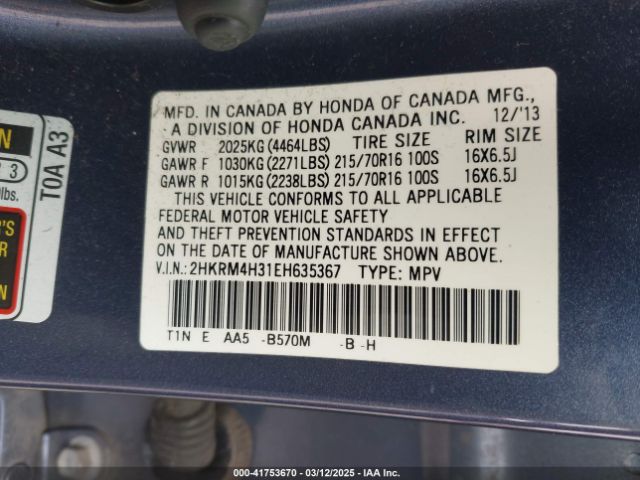 2HKRM4H31EH635367 Honda CR-V LX