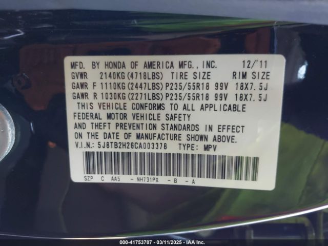 2012 ACURA RDX 5J8TB2H26CA003378 Photo 8