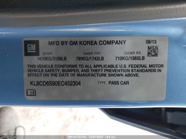 KL8CD6S90EC452304 Chevrolet Spark 1lt Auto