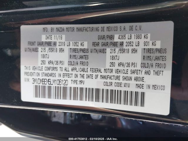 3MVDMBEM5LM106120 Mazda Cx-30 Premium Package
