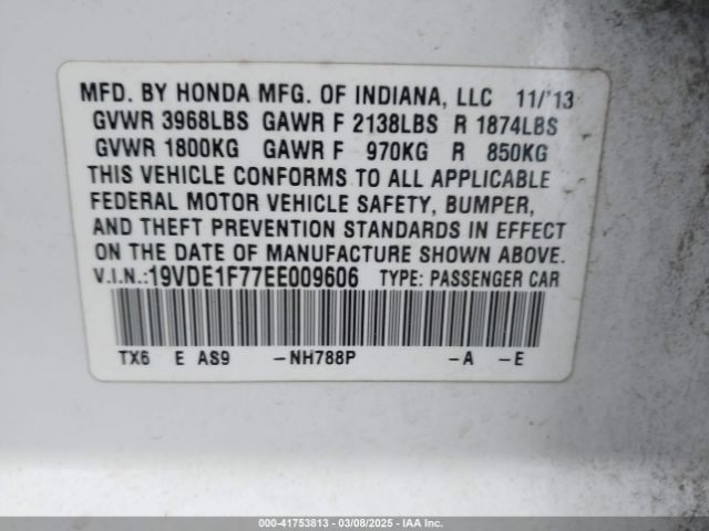 2014 ACURA ILX 19VDE1F77EE009606 Photo 8