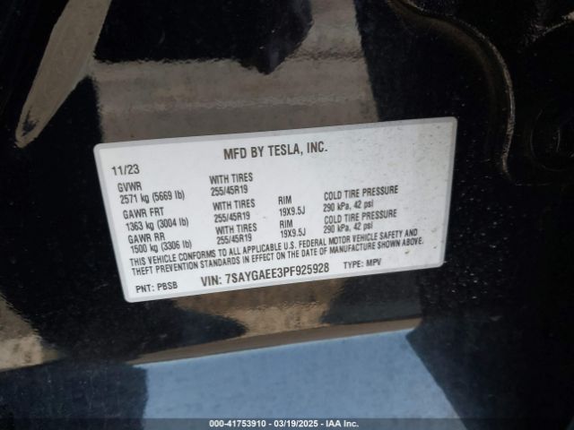 2023 TESLA MODEL Y 7SAYGAEE3PF925928 Photo 8