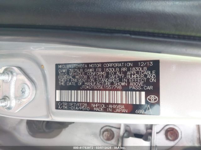 JTDKDTB35E1557798 Toyota Prius C Two