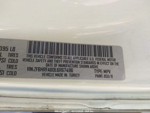 ZFBHRFAB0L6R67496 RAM Promaster City Tradesman