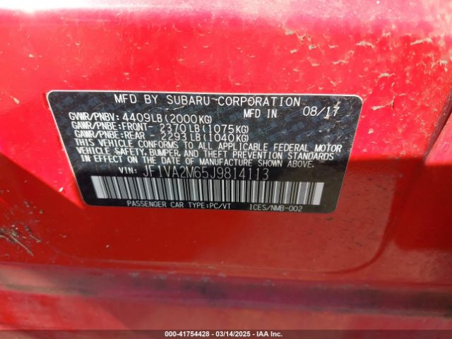 JF1VA2M65J9814113 Subaru Wrx Sti
