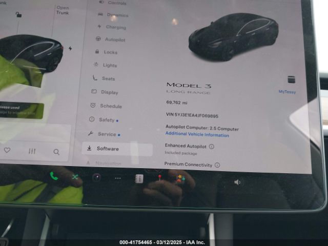 5YJ3E1EA4JF069895 Tesla Model 3 Long Range/mid Range