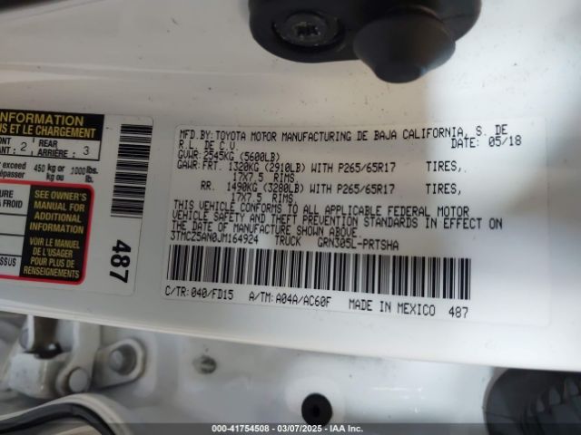 3TMCZ5AN0JM164924 Toyota Tacoma Trd Sport
