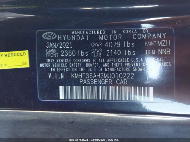 KMHT36AH3MU010222 Hyundai VELOSTER N