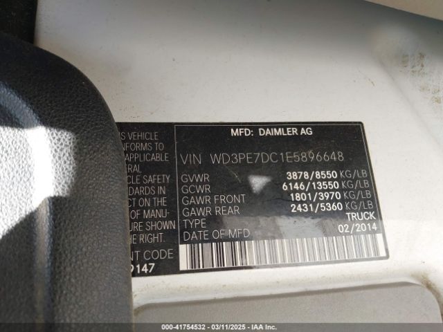 WD3PE7DC1E5896648 Mercedes-Benz Sprinter 2500 Normal Roof