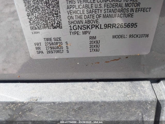 1GNSKPKL9RR265695 Chevrolet l87
