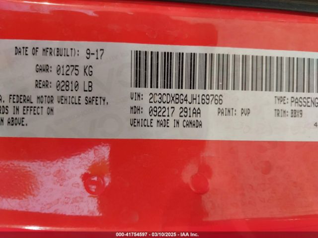 2018 DODGE CHARGER 2C3CDXBG4JH169766 Photo 8