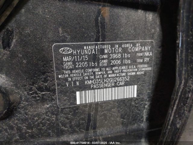 KMHD35LH2GU266352 Hyundai ELANTRA GT