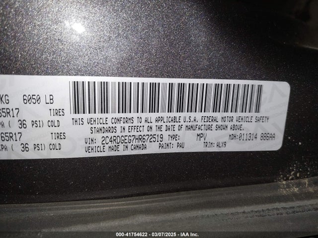 Dodge 2017 2017 2C4RDGEG7HR672519 Image 9