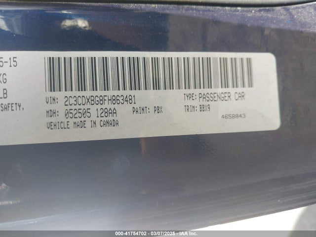 Dodge Charger Se 2015 2C3CDXBG8FH863481 Image 9