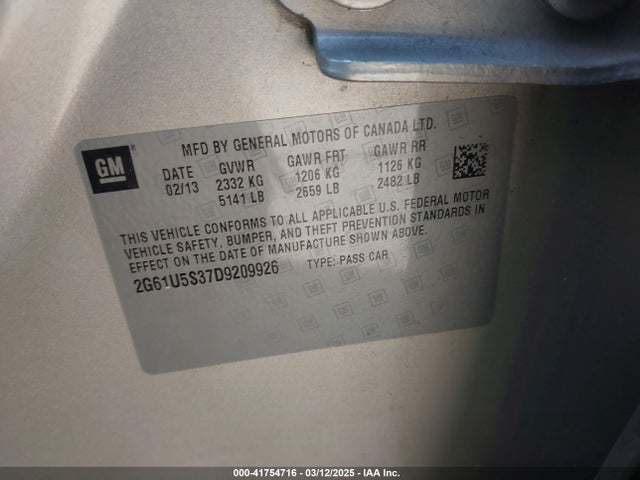 2013 CADILLAC XTS 2G61U5S37D9209926 Photo 8