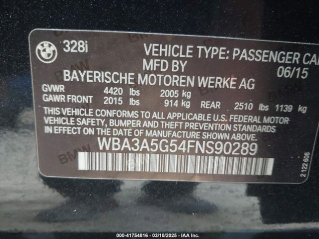 2015 BMW 328I WBA3A5G54FNS90289 Photo 8